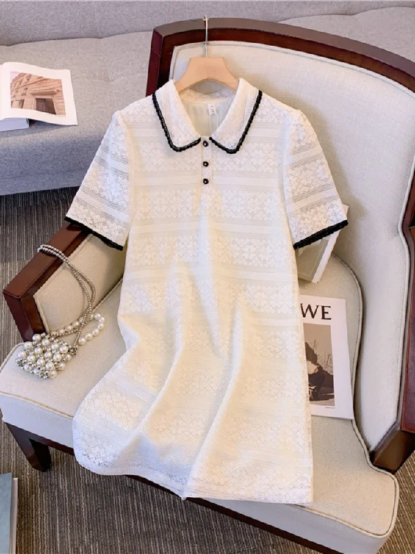 Plus Size Lace Polo T Shirt Dress Chic Plus Dress