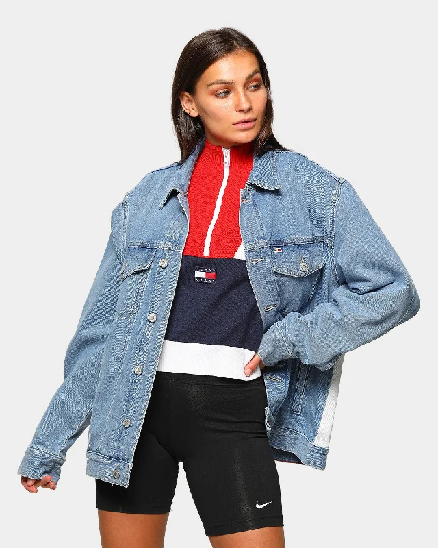 Tommy Jeans Men's Tommy Flag Oversize Trucker Jacket Light Blue