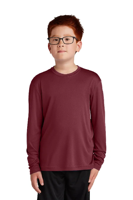 Sport-Tek Youth Competitor Moisture Wicking Long Sleeve Crewneck T-Shirt - Maroon