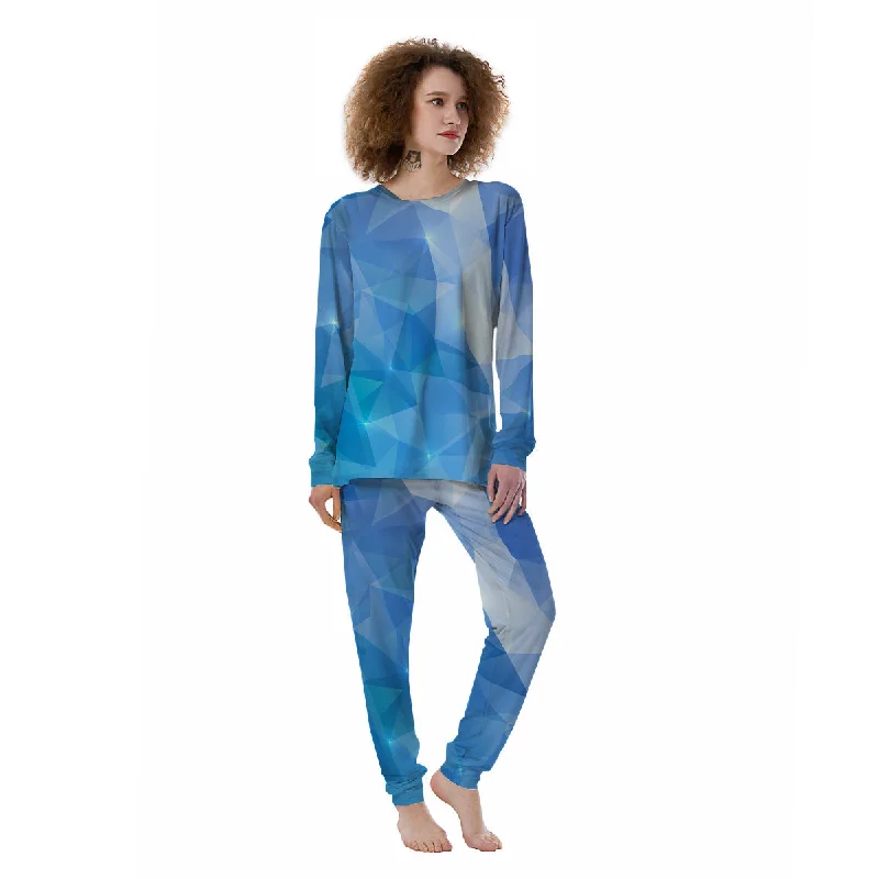 Blue Abstract Shining Ice Print Women's Pajamas Calvin Klein pajama sets