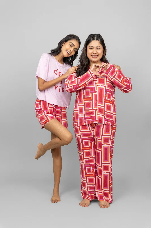 C'est La Vie Pink Pajama Set Best pajama sets for honeymoon