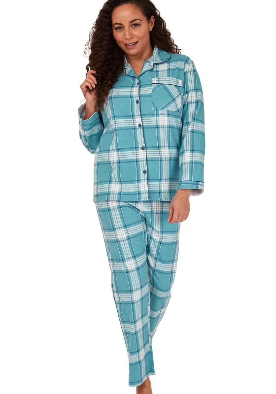 Indigo Sky Brush Cotton Checked Pyjama Set, Blue Victoria’s Secret pajama sets