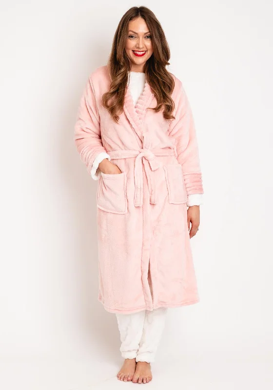 Indigo Sky Jungle Brights Ripple Fleece Dressing Gown, Pink Matching couple pajama sets