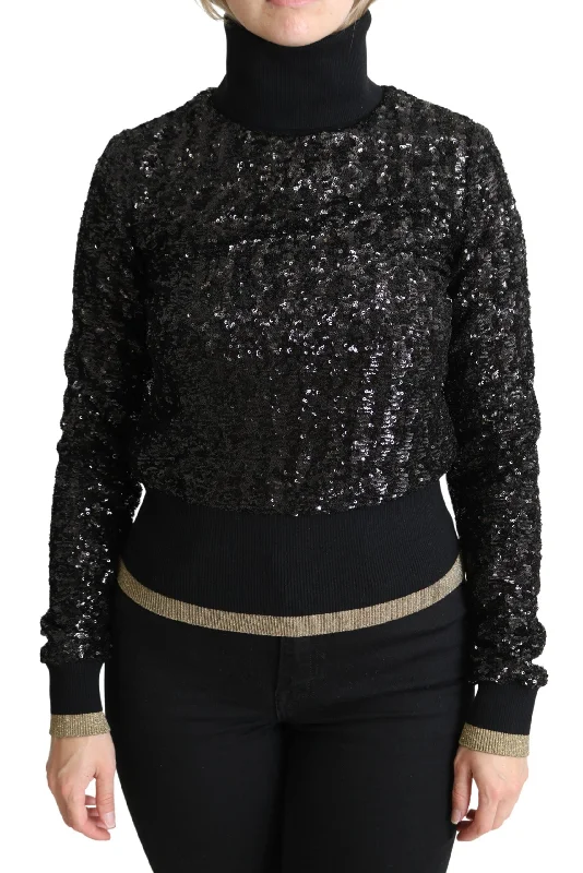 Dolce & Gabbana Gorgeous  Sequined Turtle Neck Sweater Spring sweaters