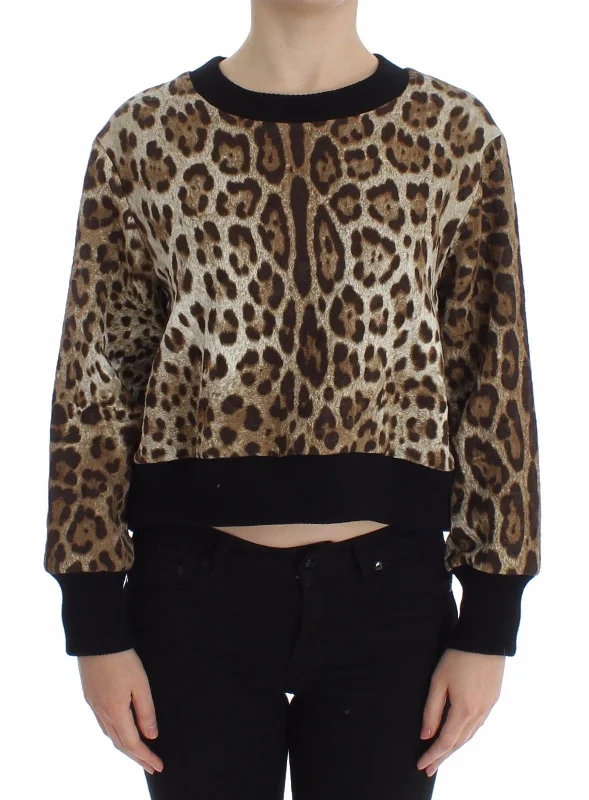 Dolce & Gabbana Leopard Print Short Sweater Best sweaters for hiking