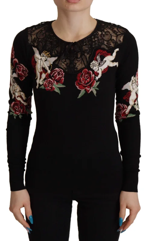 Dolce & Gabbana Angel Embroidered Cardigan Sweater Fashionable sweaters