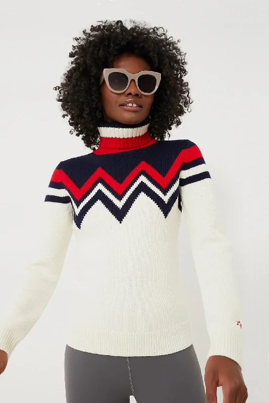 Navy and Snow White Alpine Sweater Comfortable sweaters for all seasons