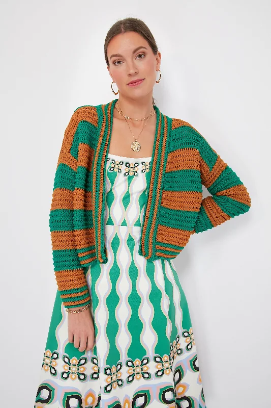 Ochre and Emerald Summer Bolero V-neck sweaters