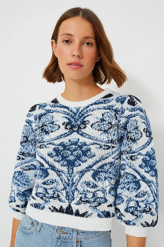 Off White Blue Knit Lydia Top Wool sweaters