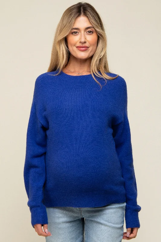 Royal Blue Basic Maternity Sweater Layering sweaters