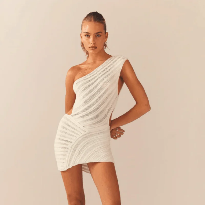 Dante Knit One Shoulder Mini Dress Vacation mini dresses