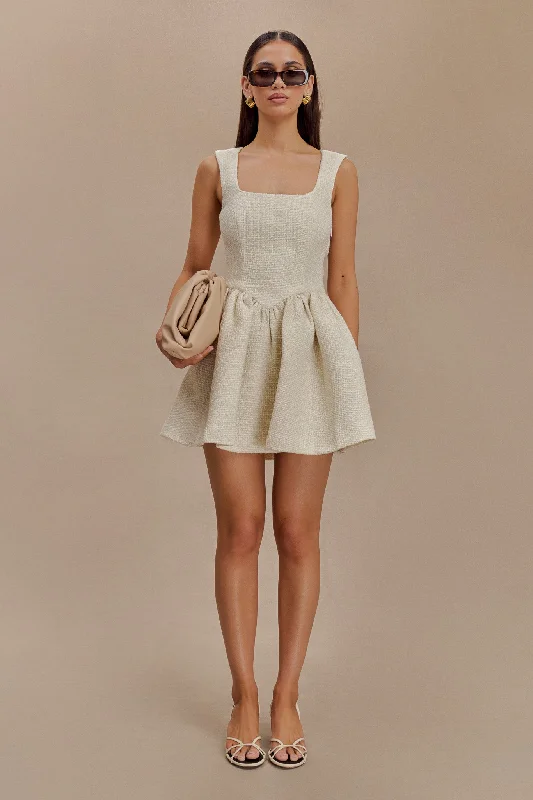 Jennifer Boucle Mini Dress - Ivory Best mini dresses for hourglass body shape