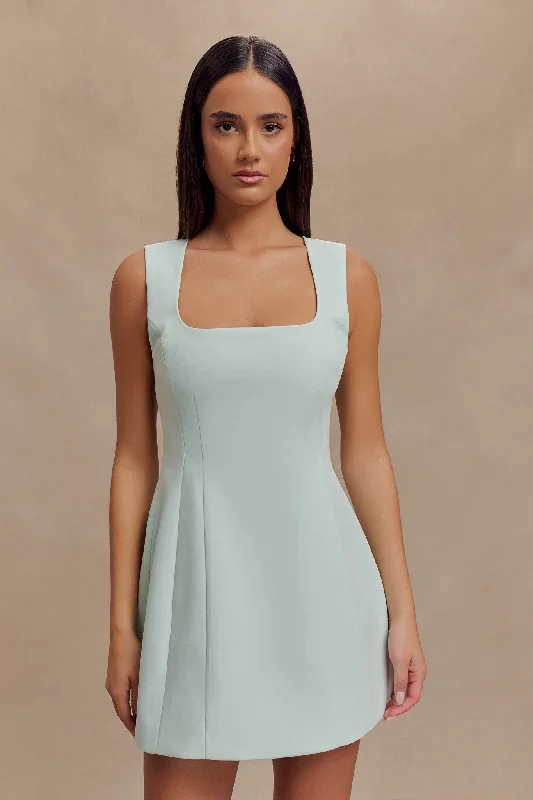 Lysandre Crepe Mini Dress - Ice Blue Chiffon mini dresses