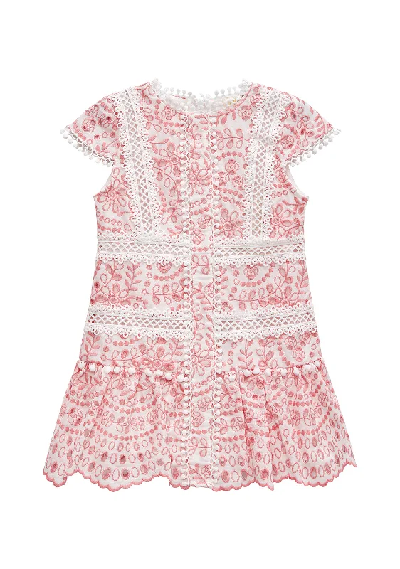 Zoe Short Sleeve Embroidered Dress (Baby) Winter mini dresses