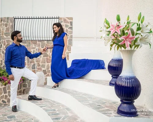 G138, Royal Blue Trail Gown Prewedding Shoot Gown Size(All) Silk Wedding Gown