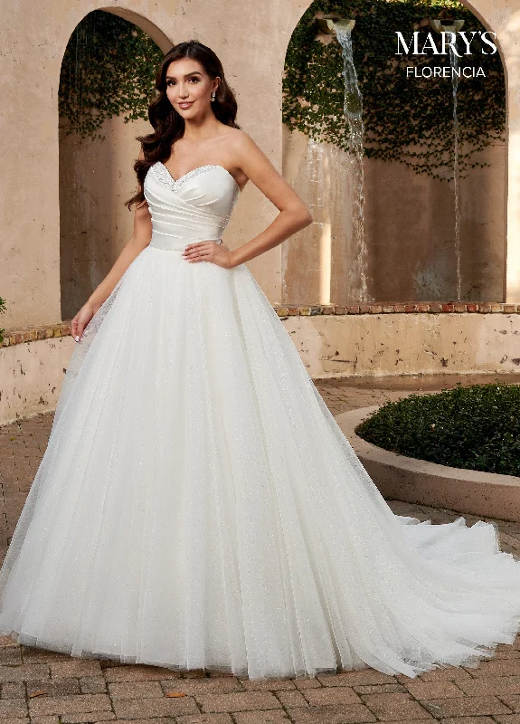 Strapless Organza Wedding Dress by Mary's Bridal MB3130 A-line Wedding Gown