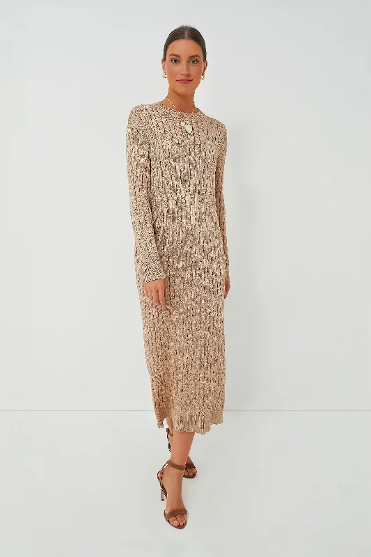 Gold Cable Knit Midi Dress Cute floral print midi dresses