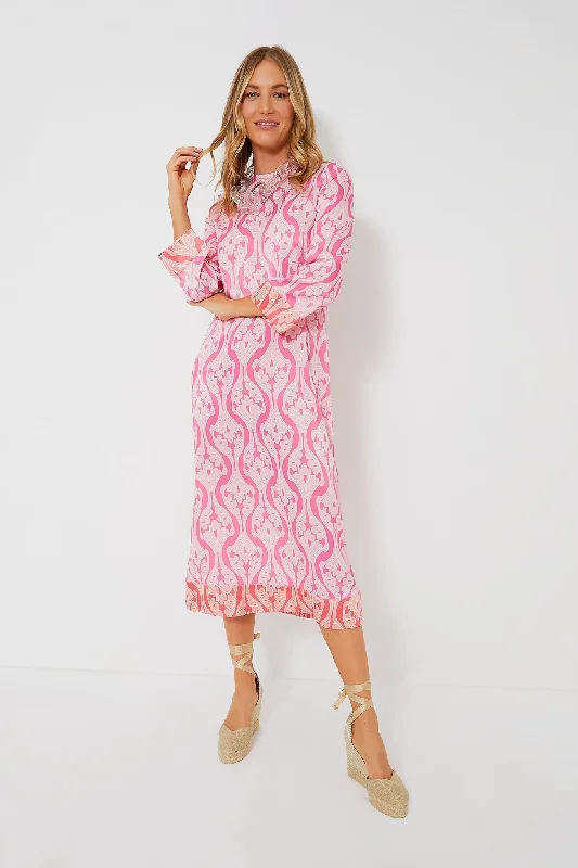 Pink Geometric Hayes Midi Dress Sexy midi dresses