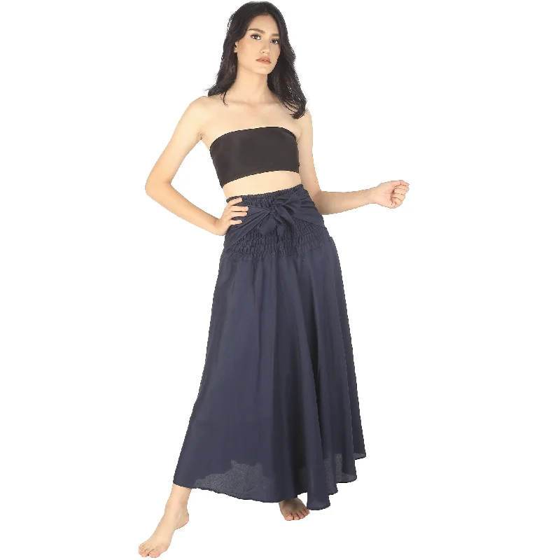 Solid Color Women's Bohemian Skirt in Navy SK0033 020000 03 Short unclassified skirts