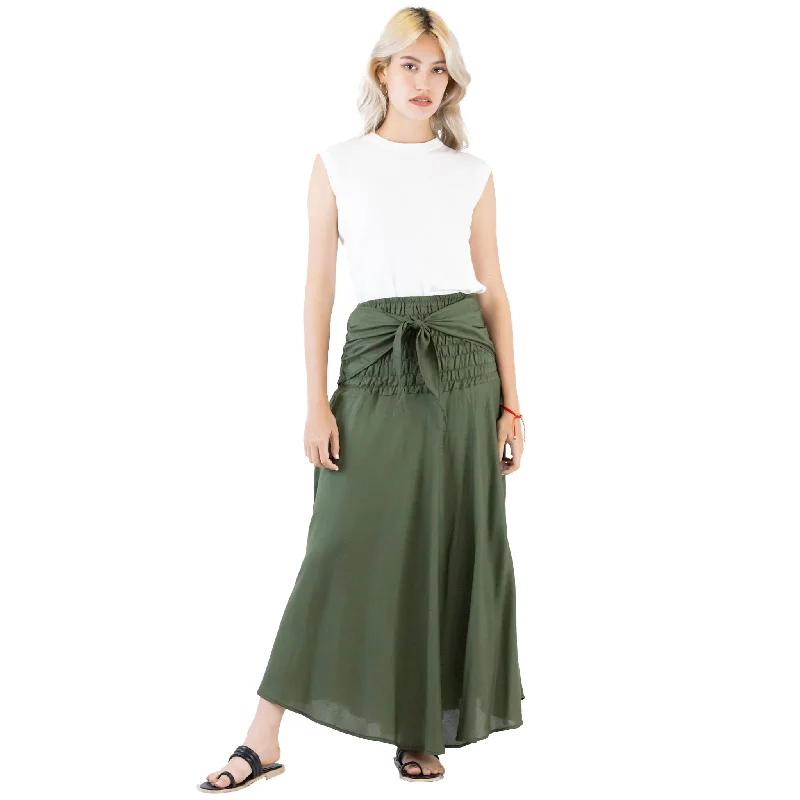 Solid Color Women's Bohemian Skirt in Olive SK0033 020000 13 Casual chic unclassified skirts