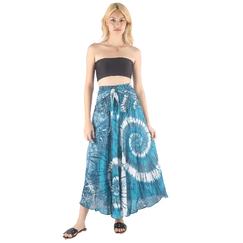 Tie Dye Women's Bohemian Skirt in Green SK0033 020244 02 Festival unclassified skirts