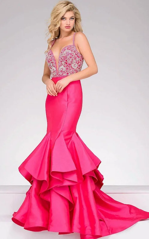 Jovani 32355 Crystal Embellished Long Mermaid Prom Dress A-line maxi dresses