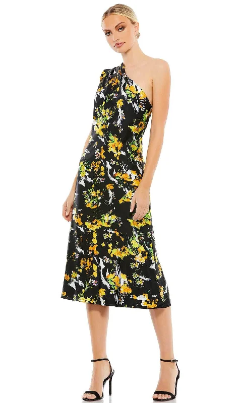 Ieena Duggal 55630 - Floral One Shoulder Cocktail Dress Shein party dresses