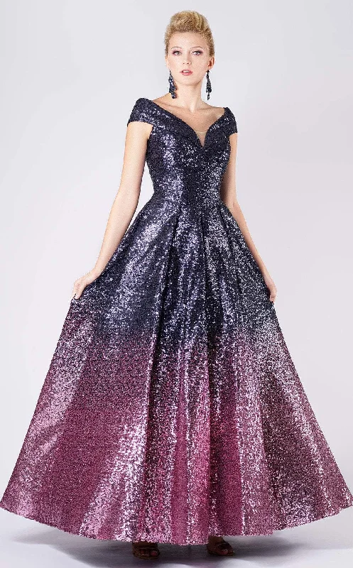 MNM Couture - M0009 Allover Sequin Ombre A-Line Evening Gown Bodycon party dresses