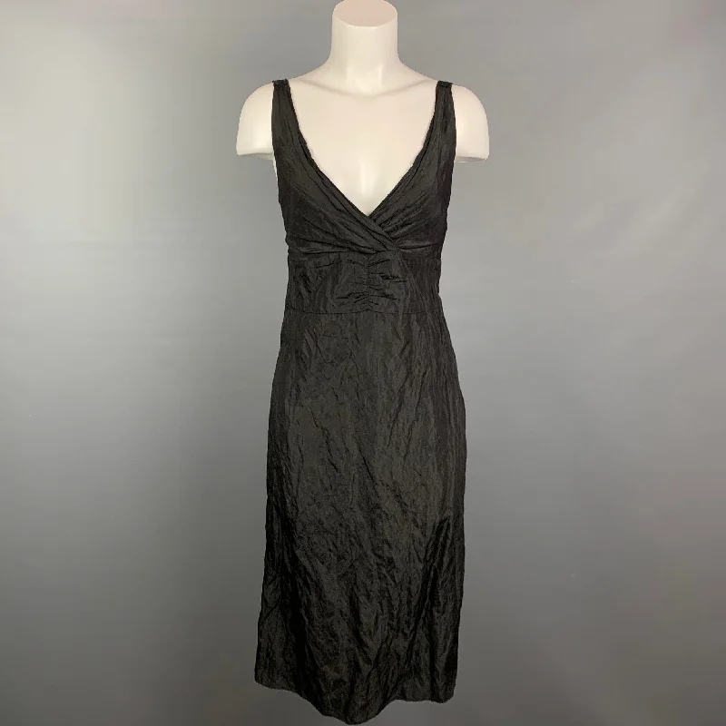 PEACHOO+KREJBERG Size S Black Wrinkled Viscose Tank Dress Tank Dress Style Look