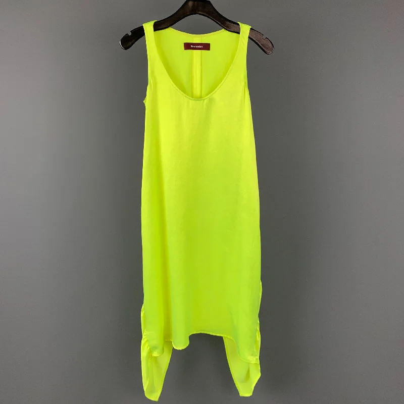 SIES MARJAN Size M Neon Yellow Viscose Tank Dress Stretch Tank Dress