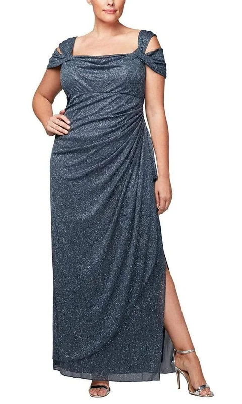 Alex Evenings 433026 - Square Neck Ruched Formal Dress Elegant unclassified dresses