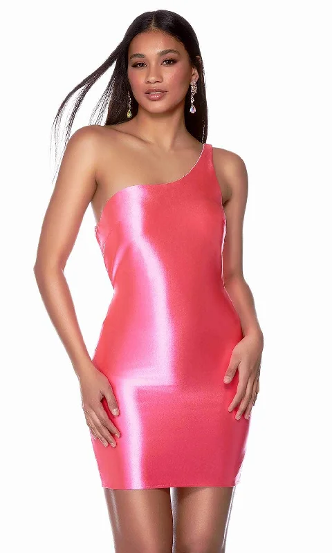 Alyce Paris 4705 - Cutout Back Satin Homecoming Dress A-line unclassified dresses