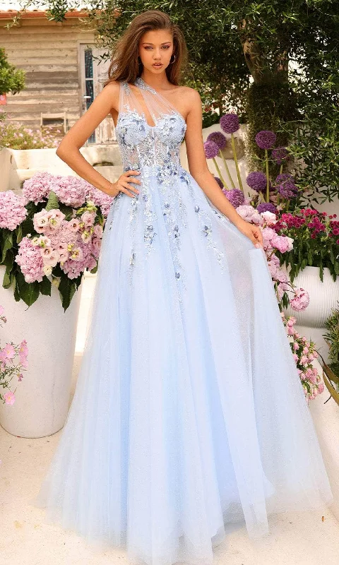 Amarra 88838 - Embellished One-Sleeve Prom Dress Short unclassified dresses