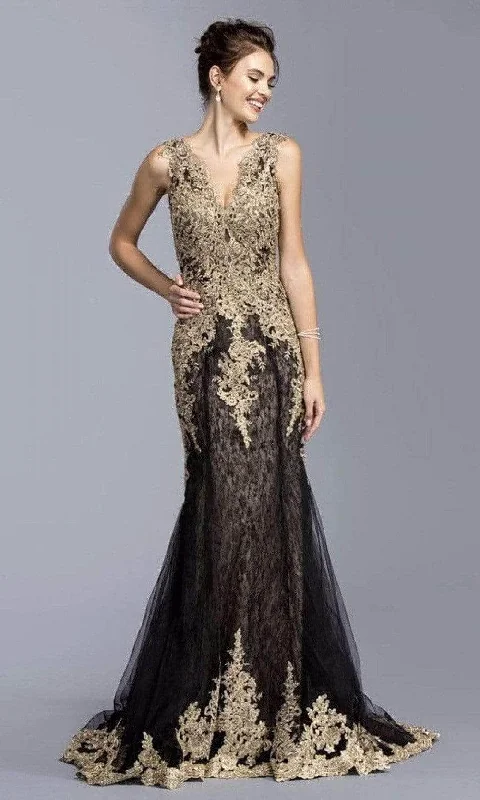 Aspeed Design - L2009 V-Neck A-Line Evening Dress Short unclassified dresses