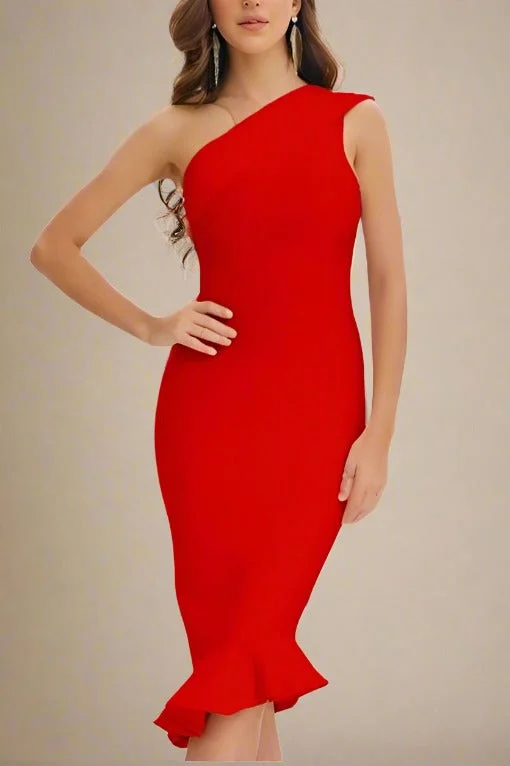 Avery Bandage Dress - Lipstick Red Designer unclassified dresses