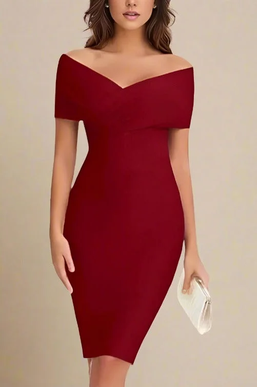 Bea Bandage Dress - Red Wine Lounge unclassified dresses