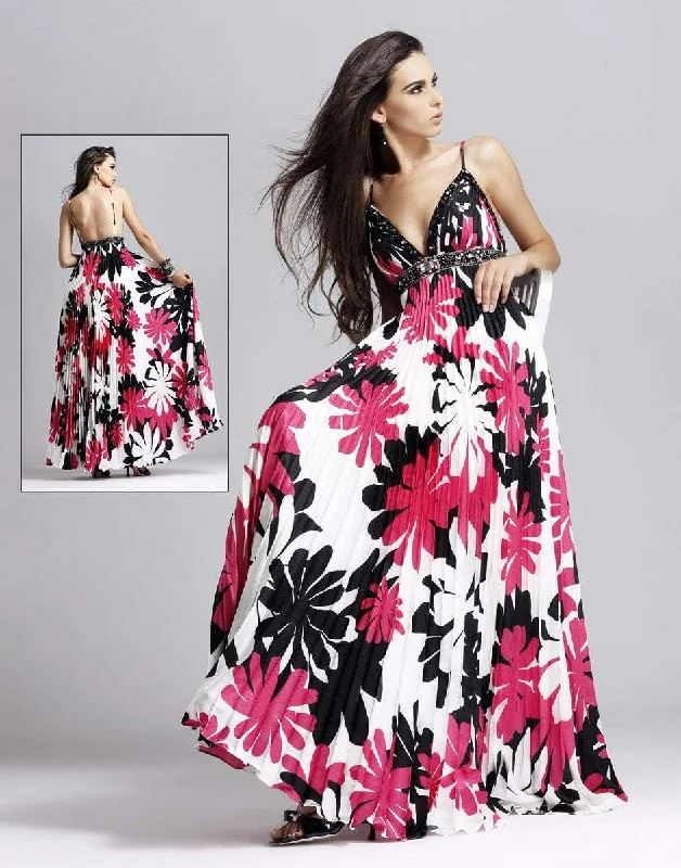 Blush by Alexia Designs - Floral Print V-Neck A-Line Gown 9034SC Cute floral print summer dresses