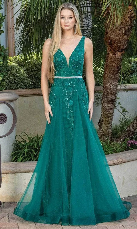 Dancing Queen 4311 - Appliqued Sleeveless Prom Dress Beaded unclassified dresses