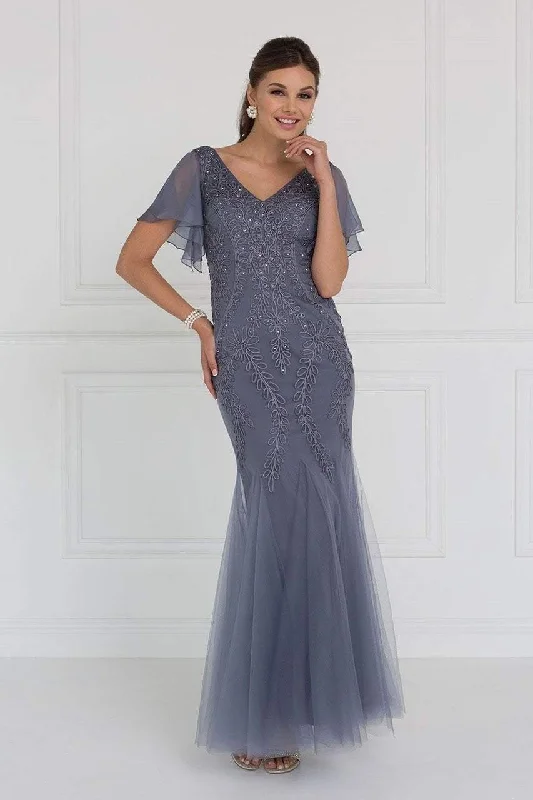 Elizabeth K GL1576 - V-Neck Trumpet Formal Gown Discounted unclassified dresses