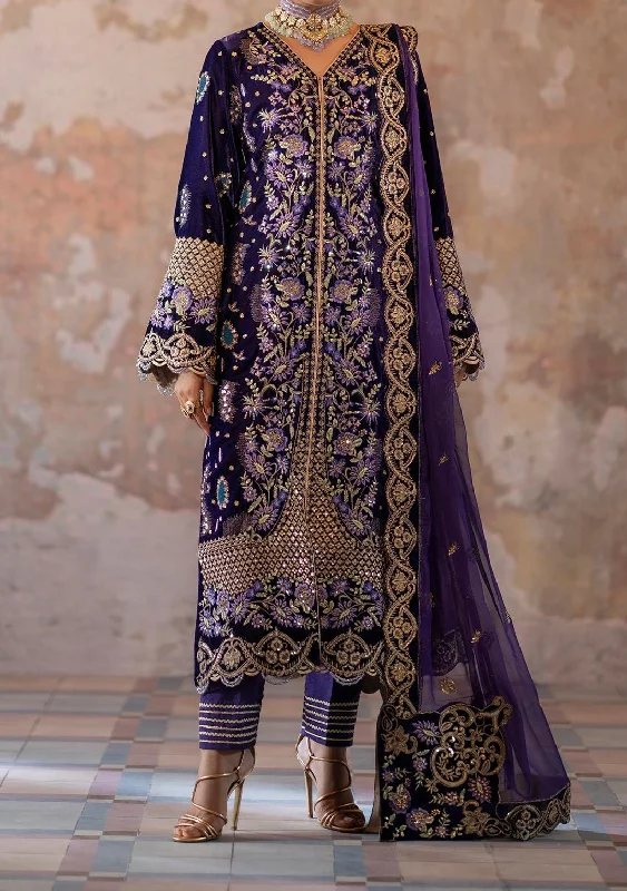 Emaan Adeel Saanjh Luxury Velvet  Dress Denim unclassified dresses