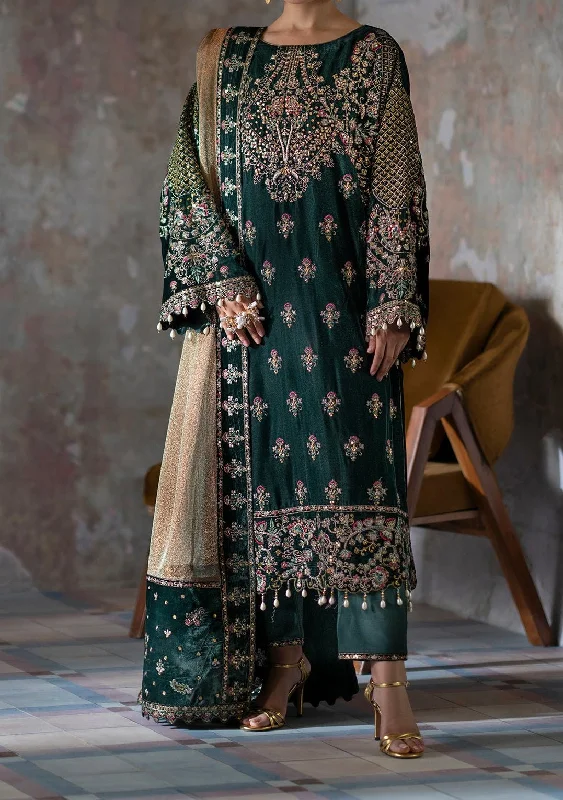 Emaan Adeel Saanjh Luxury Velvet Dress Ruffled unclassified dresses