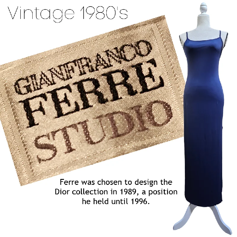 Gianfranco Ferre Studio Vintage 1980’s Nylon Lycra Stretch Column Dress Knitted unclassified dresses