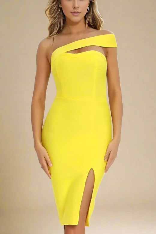 Gianna Bandage Dress - Sun Yellow Soft fabric unclassified dresses