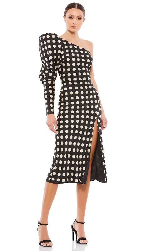 Ieena Duggal 26651 - Asymmetric Polka Dot Dress Fall unclassified dresses