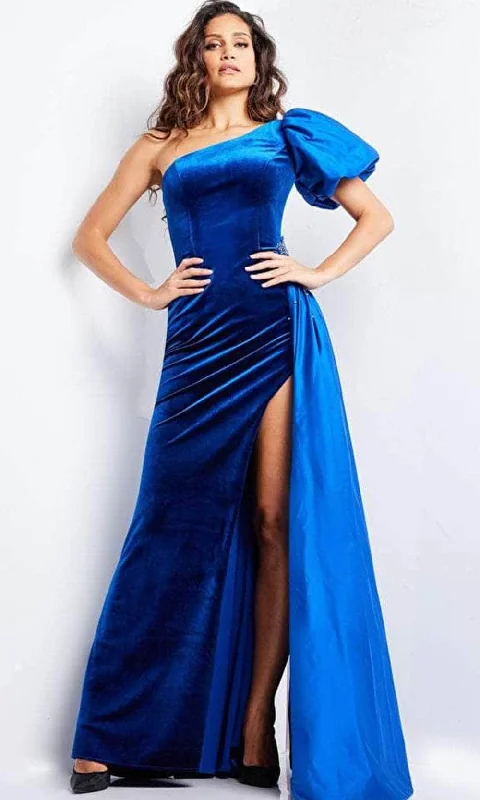 Jovani 36878 - Puff Sleeve Velvet Evening Gown Travel unclassified dresses