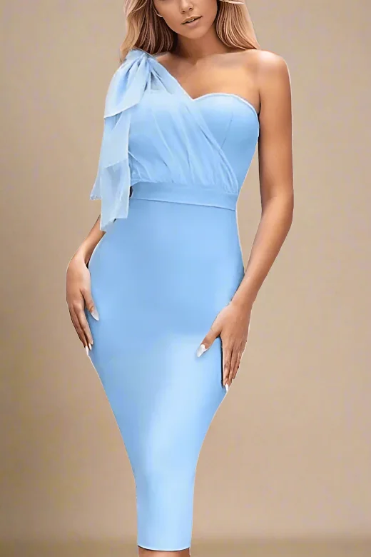 Lesley Bandage Dress - Sky Blue Mesh unclassified dresses