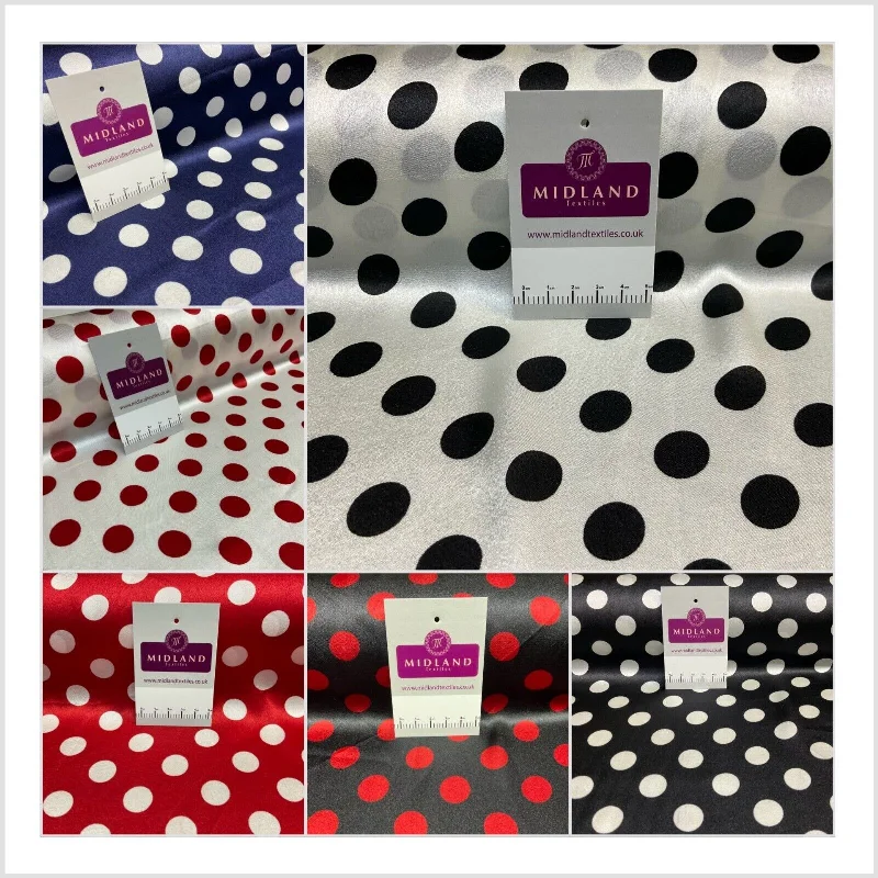 Lustrous Satin Fabric Polka Dot Spot Design Perfect for Blouses & Dresses M1859 Velvet unclassified dresses