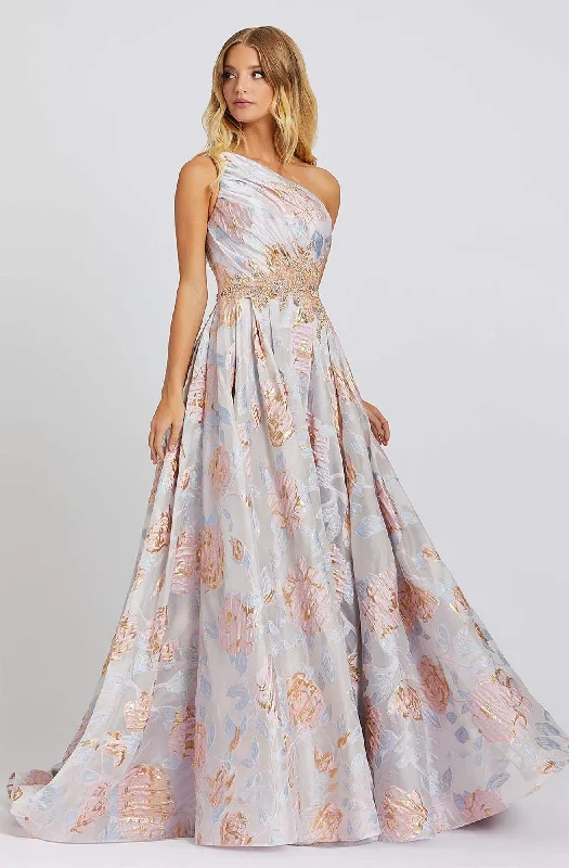 Mac Duggal Prom - 67124MSC One Shoulder Draped Blossom Print Gown Wrap floral dresses