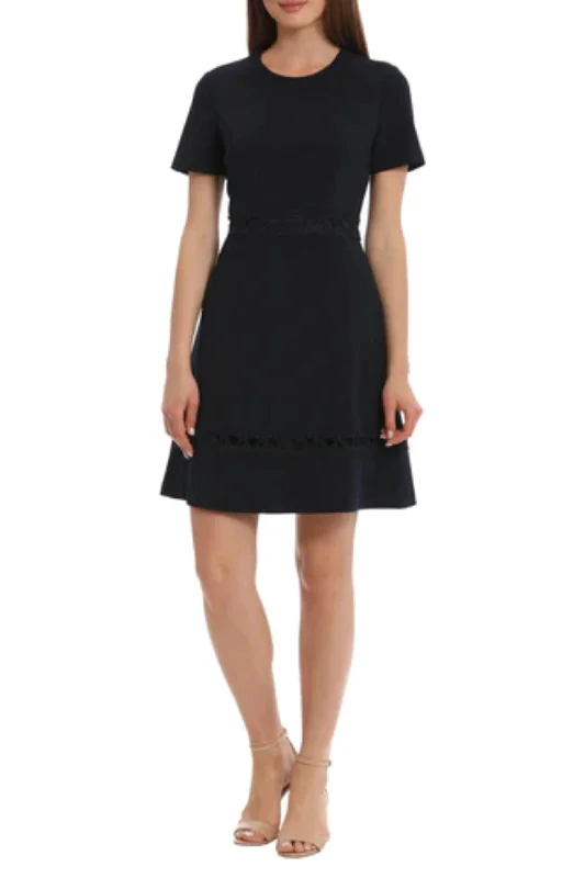 Maggy London G5714M - Applique Embellished Crepe Dress A-line unclassified dresses