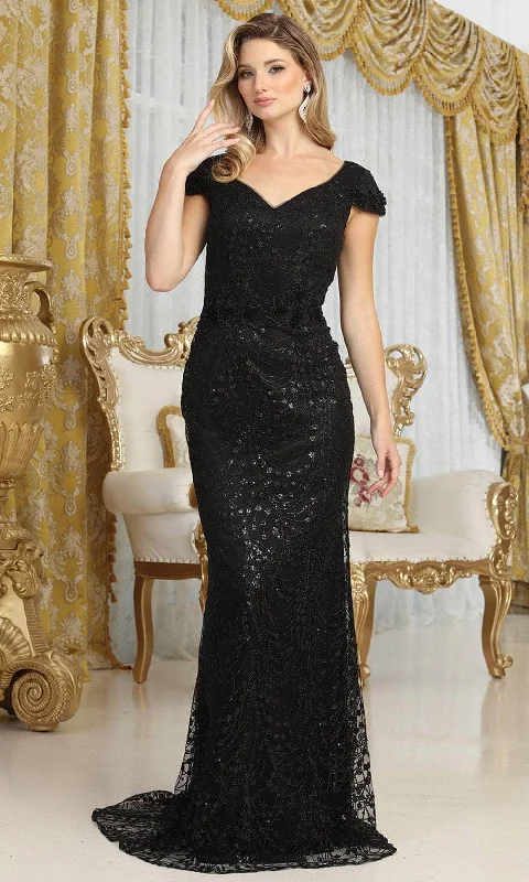 May Queen MQ2062 - Glitter Cap Sleeve Evening Dress Anniversary unclassified dresses